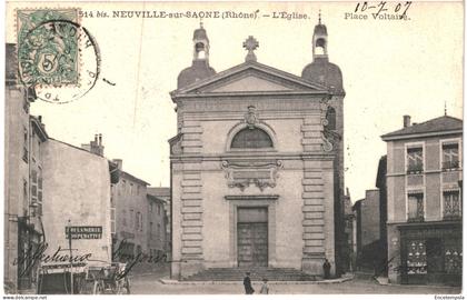 CPA Carte Postale France Neuville-sur-Saône  L'église  1907  VM78120