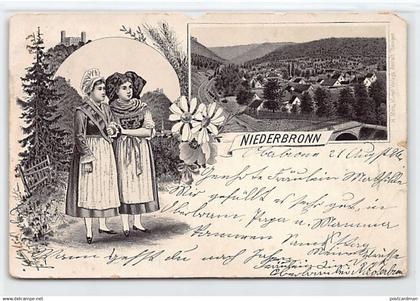 Niederbronn les Bains - Illustration - Alsaciennes Costumes - Ed. H. Metz, Tübingen