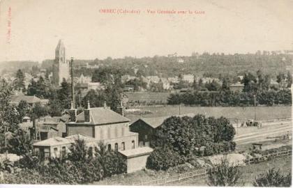 14 - Orbec. Vue générale avec la Gare.