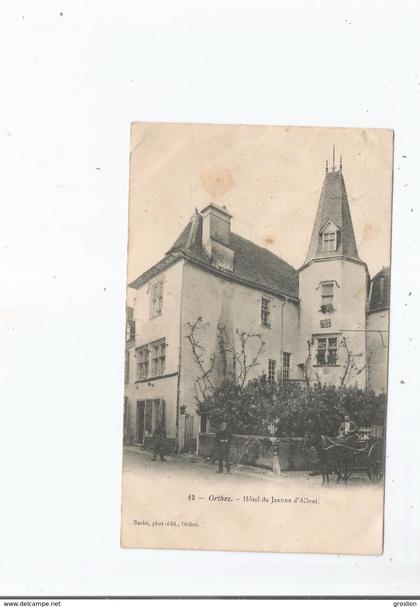 ORTHEZ 12 HOTEL DE JEANNE D'ALBRET 1904 (ATTELAGE CHEVAL)