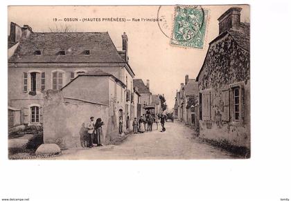 65 ossun rue principale cpa animée cachet 1907