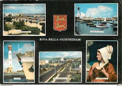 14 - Ouistreham - Riva Bella - Multivues - Folklore - Phare - Automobiles - Blasons - Flamme Postale de Ouistreham Riva