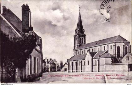 CPA OUZOUER-sur - Loire - Grande Rue et Église (228326)