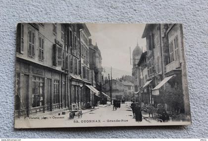 Cpa 1924, Oyonnax, grande rue, Ain 01