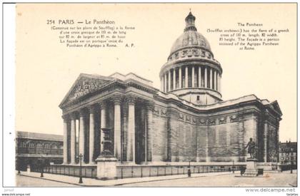 POSTAL   PARÍS  -FRANCIA -  EL PANTEON  ( LE PANTHÉON  - THE PANTHEON )