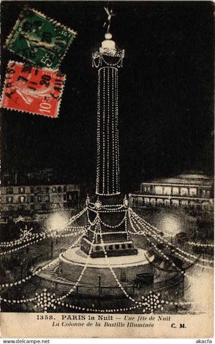 CPA Paris 11e Paris-La Nuit, une féte de Nuit, La Colonne de la Bastille(313657)