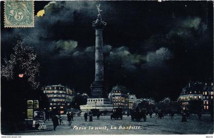 CPA PARIS 12e - Paris la nuit, La Bastille (76783)