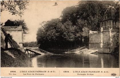 CPA L'ISLE-ADAM-Parmain 1914 - Le Pont de Parmain (519428)