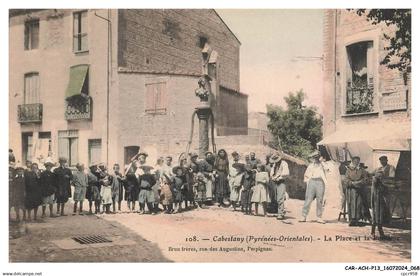 CAR-ACHP13-0851-66 - CABESTANY - la place et la fontaine