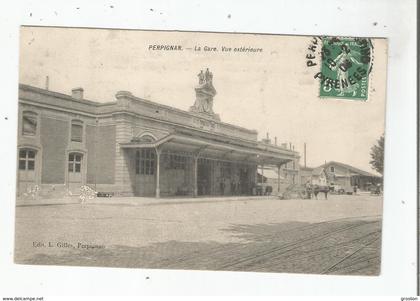 PERPIGNAN LA GARE VUE EXTERIEURE 1908