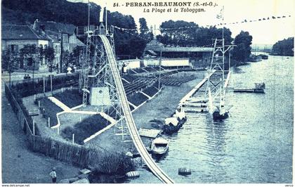 Carte POSTALE  Ancienne de   PERSAN - BEAUMONT / Plage & Toboggan