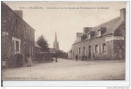 PLOEZAL - Carrefour de la route de Pontrieux à la Roche