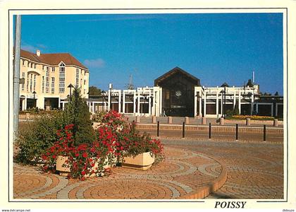 78 - Poissy - La Place Georges Pompidou et la Gare - Fleurs - CPM - Flamme Postale de Poissy - Voir Scans Recto-Verso