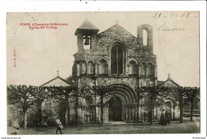 CPA-Carte Postale-France-Pons- Eglise Saint Vivien -1908-VM21109