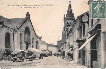 ¤¤  -   PONT-L'ABBE-D'ARNOULT   -  Le Clocher et les Halles   -  Marché     -  ¤¤