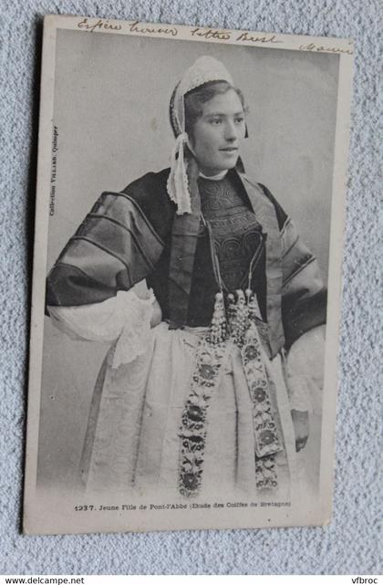 H938, Cpa 1903, jeune fille de Pont l'Abbé, Finistère 29