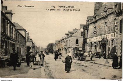 CPA PONTORSON - La grande rue - Hotel de l'Ouest (209072)