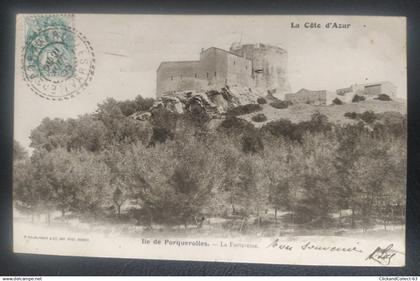 CPA carte postale île de Porquerolles la forteresse 1905