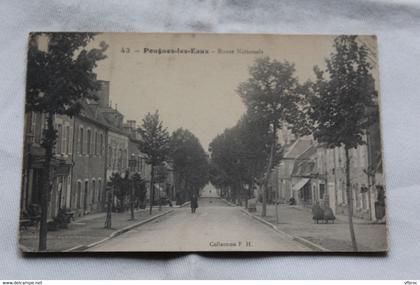 Cpa 1918, Pougues les Eaux, route Nationale, Nièvre 58