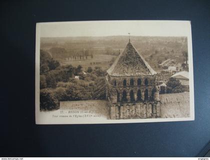 Carte Redon Tour Romane de l'Eglise  XVII è siècle