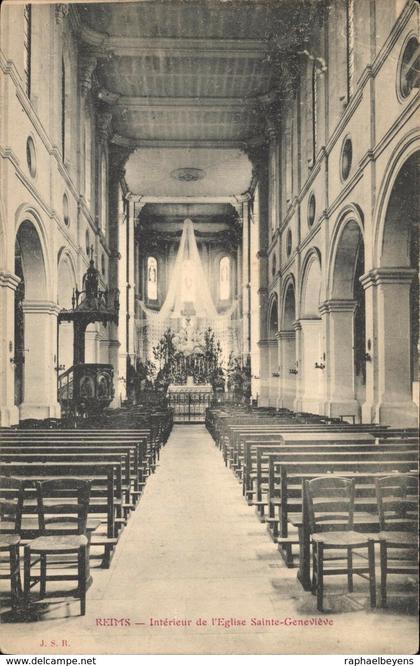 Reims Intérieur de l'Eglise Sainte-Geneviève J.S.R.