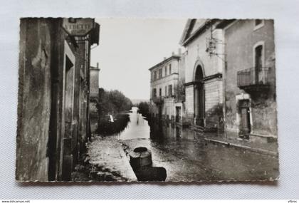 Cpsm, Remoulins, route d'Uzès, inondations du 1er octobre 1958, Gard 30