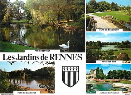 35 - Rennes - Les Jardins de Rennes - Multivues - Blasons - CPM - Voir Scans Recto-Verso