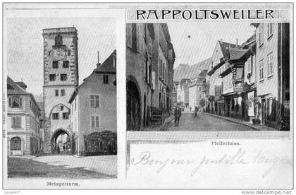 RIBEAUVILLE RAPPOLTSWEILER (68) carte à deux vues