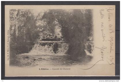 24 - Ribérac - Cascade du Chalard - barque, animée