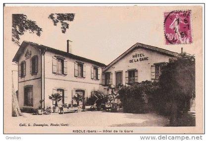 RISCLE (GERS) HOTEL DE LA GARE 1934