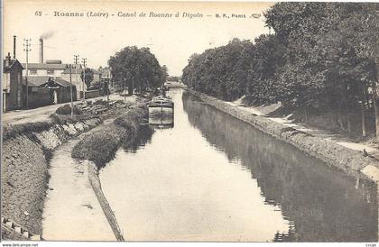 CPA Roanne Canal de Roanne à Digoin - péniche