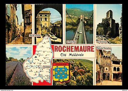 07 - Rochemaure - Multivues - Blasons - Carte Géographique - CPM - Voir Scans Recto-Verso