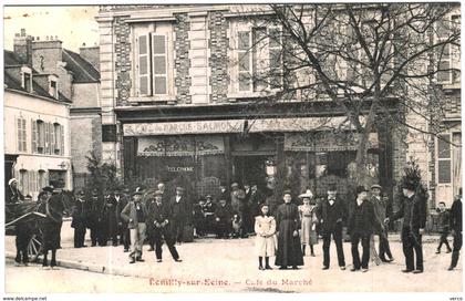 Carte Postale Ancienne de ROMILLY SUR SEINE-Café du Marché