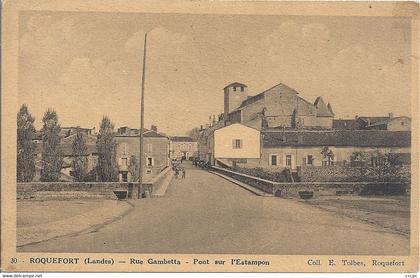 CPA Roquefort Rue Gambetta Pont sur l'Estampon