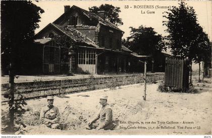 CPA ROSIERES-en-SANTERRE La Gare (1292577)