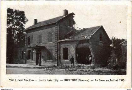 CPA ROSIERES-en-SANTERRE La Gare - Ruines - 1915 (1292584)