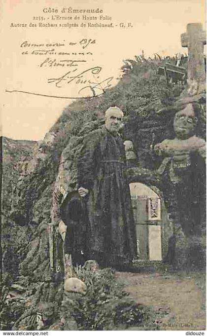 35 - Rothéneuf - L'Hermite de Haute Folie - Auteur des Rochers sculptés de Rothéneuf - Animée - CPA - Voir Scans Recto-V