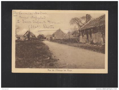 Carte Postale Rue de l'Abbaye a Roye 1915