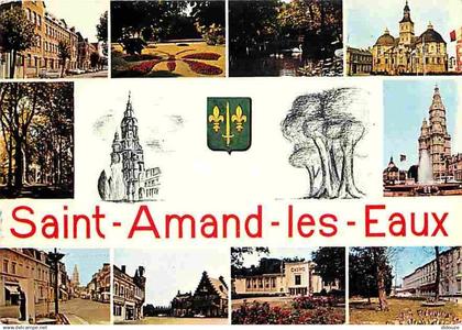 59 - Saint Amand les Eaux - Multivues - Blasons - Flamme Postale - CPM - Voir Scans Recto-Verso