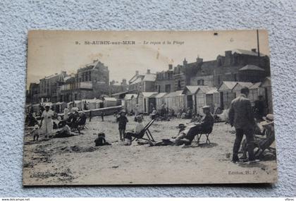 Saint Aubin, le repos à la plage, Calvados 14