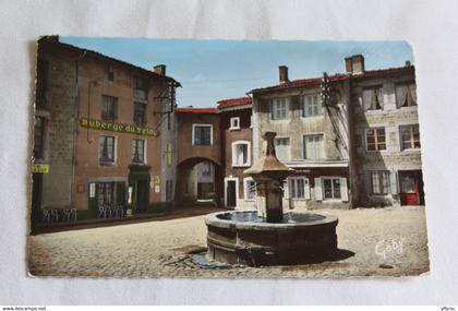 Cpsm 1958, Saint Didier en Velay, place du marché et vieille fontaine, Haute Loire 43