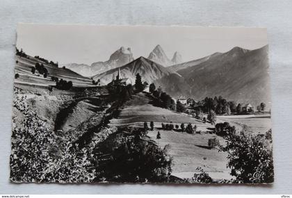 Cpsm 1956, Saint Jean de Maurienne, route du Glandon, Montrond et les aiguilles d'Arves, Savoie 73