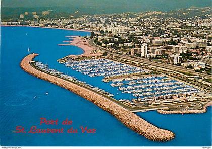 06 - Saint Laurent du Var - Vue aérienne : le port de plaisance , au fond Cagnes - CPM - Voir Scans Recto-Verso