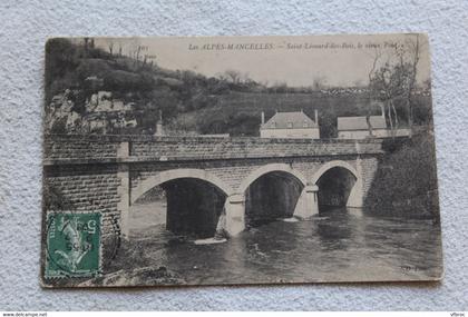 Cpa 1908, Saint Leonard des Bois, le vieux pont, Sarthe 72