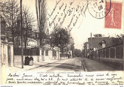 Carte POSTALE Ancienne de  SAINT  MANDE - Avenue Sainte MARIE