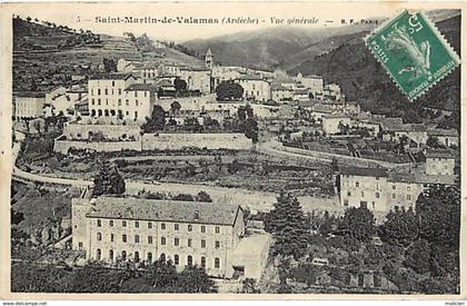 - ardeche -ref- 643- saint martin de valamas - st martin de valamas - vue generale - carte bon etat -