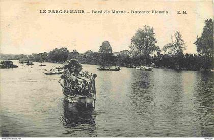 94 - Saint Maur des Fosses - Parc Saint Maur - Bord de Marne - Bateaux Fleuris - CPA - Voir Scans Recto-Verso