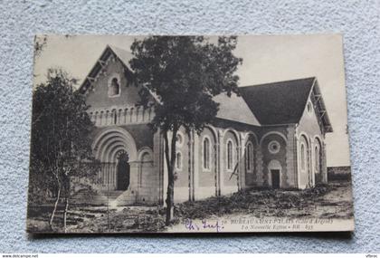 Cpa 1917, Bureau saint Palais, la nouvelle église, Charente maritime 17