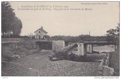 Saint Péray 07 -  Inondation - Pont écroulé