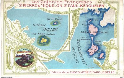 Carte postale ancienne de SAINT PIERRE & MIQUELON, SAINT PAUL, KERGUELEN